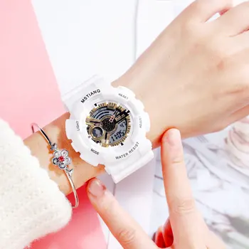 Dvostruki prikaz ženske Digitalni sportski sat Candy Color S Shock jednostavni satovi LED vodootporna ženski sat reloj mujer