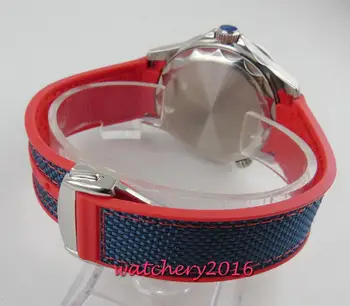 41 mm sterilnu plavi brojčanik plava crvena keramička oštrica safir kristal datum GMT mehanička automatski mens watch