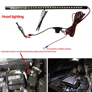 SUHU White Under Hood LED Light Kit sa automatskim uključivanja/isključivanja-univerzalni pogodna za bilo koji auto Vehic LED Svjetla Automatic Switch Ties Stripes