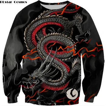 PLstar Cosmos Japanese Luxury Dragon Printed 3D veste Muški/Žene Harajuku hoodies cool hip-hop pulover Drop Shipping-1