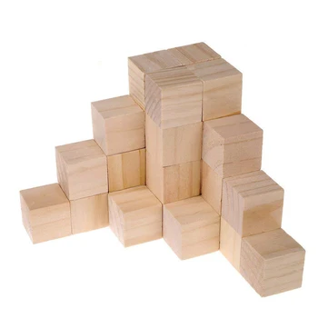 1 paket čvrste drvene blokove kvadratne blokove Дженга djeca rane razvojne igračke skupština jedinica ukras DIY stolarija obrt