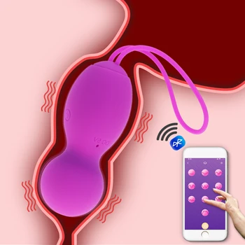 Žene 10 frekvencija silikon Kegal loptu vibrator aplikaciju Bluetooth bežični daljinski upravljač vibracioni jaje G-spot masaža pussy seks-igračke