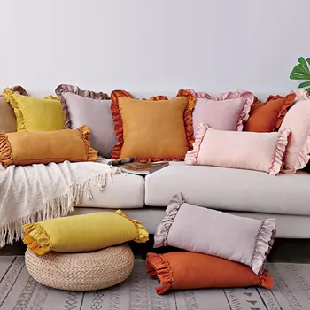 Luksuzni jastučnicu pink siva, smeđa i Home Decor jednobojnu sjedalo uzburkati soft umjetna divokoza za kauč-krevet dnevni boravak