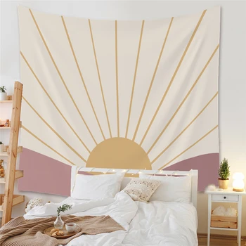 Sunce i Mjesec serije jednostavna zidna tapiserija u boji blok goblena slikarstvo uređenje doma pozadina za spavaće sobe hostela