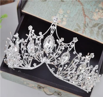 KMVEXO 2020 New Big Baroque Unikatni Crystal Princeza Crowns for Queen vještački dijamant Tiaras Diadem Vjenčanje vjenčanje pribor za kosu