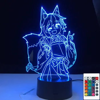 3D4885 3D lampa The Helpful Fox Senko San Figure Nightlight Color Changing USB Battery Night Light for Girls Bedroom Decor Light
