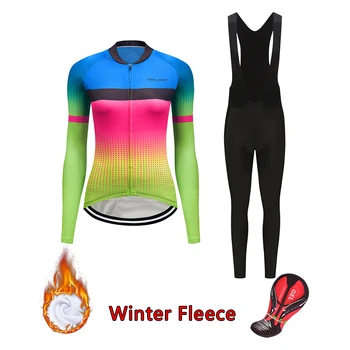 Žena topla zima Biciklizam skup 2021 termalni runo cestovni bicikl Dres sportska odjeća ženski kostim biciklistička odjeća MTB Dress Uniform