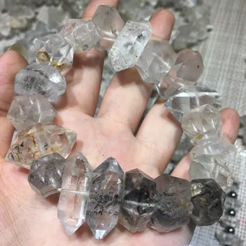 Prirodni rijedak kristal kvarca kamenje dvostruke točke Herkimer Diamond narukvica za darove iscjeljivanja