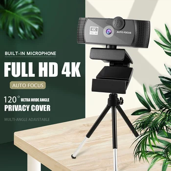 USB web kamera sa poklopcem privatnosti i шумоподавляющим mikrofonom 1K / 2K / 4K, 30 kadrova u sekundi web kamera za direktno strujanje konferencije
