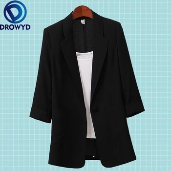 Vanjski prednji zupčasti blazer 2020 ljetne ženske formalne jakne ured za rad slobodan stil sportska jakna crne ženske nošnje 3 boje, veličina M-4XL