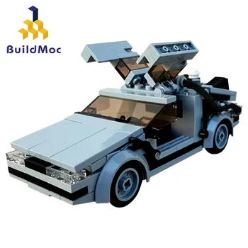 Moc Delorean Back to the Futuress Technical Car Time Machine MOC Movie Race Car Building Blocks, A-Team GMC Toy For Children