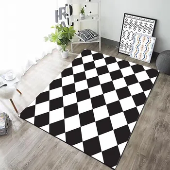 Nordic 3D geometrijski crno - bijele tepihe za dnevni boravak, spavaće tepiha moderan dekor hodnika tepih jednostavna čaj stol tepisi
