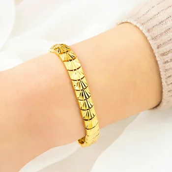 VAMOOSY kineski klasični 24k zlatni boja bakar 8 mm muški sat remen oblik narukvica moda žene nakit narukvice