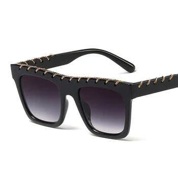 JackJad 2020 Moda Cool Kvadratnom Stil Gradijent Je Sunčane Naočale Stare Perforirani Zlatni Lanac Brand Dizajn Sunčane Naočale Oculos De Sol