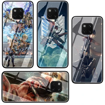Anime krilo napad na Titan kaljeno staklo torbica za Huawei P10 P20 P30 Mate 20 Lite Pro P Smart Honor 9 10 stražnji poklopac