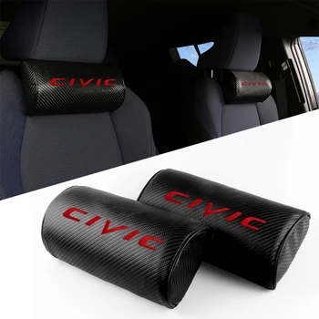 2 komada sjedalica vrata jastuci karbonskih vlakana kožni naslon za glavu torbica za Honda Civic typer mugen 2002-2020 amblem pribor