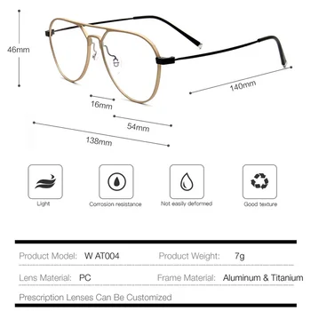 Aluminijska рецептурная okvir muška probna optički okvira za naočale, titan noge kratkovidnost rimless za naočale ženske полнокадровые naočale