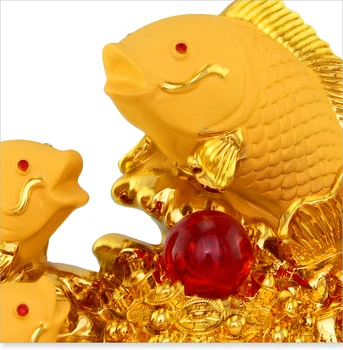 Pet Karpov je krenuo privući sreću riba feng shui smola Zlatni Rog obilja zanat home dekor kip ribe ukras kuće