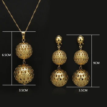 Moda Dubai nakit velikim folijom nakit setovi ženske naušnice privjesak bakar zlato boja križ broj osam za stranke
