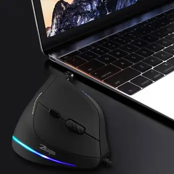 ZELOTES C-18 USB žičani vertikalni gaming miš 10000DPI 11 gumba programabilni led optički miš, daljinski za PC gamer laptop miša