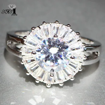 YaYI Nakit Princess Cut 4.8 CT Bijeli Cirkon srebrna boja vjenčano prstenje angažman srce prsten djevojke stranke prsten darove 820