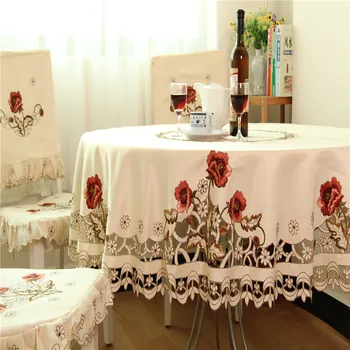 Luksuzna vezeni stolnjak blagovaona stol okrugli stol poklopac stolnjak vjenčanje 229 cvijet poklopac stolice tekstila za domaćinstvo