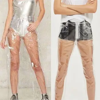 Žene seksi moda plašt prozirne hlače slobodan široke noge visokim strukom random dame ženske hlače hlače femme