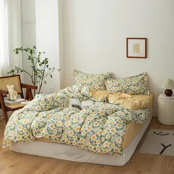 Kineski stil deka 200x230 jastučnicu 3 kom., Mali skup posteljina s uzorkom kamilice, 150x200 deka, 135x200 deka