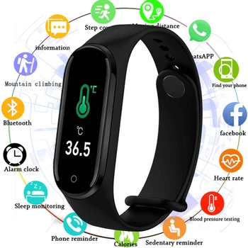 2020 izmjerena temperatura tijela M4Pro Smart Band sport narukvica Fitness Bluetooth krvni tlak Smart Watch fit Muškarci Žene Kid