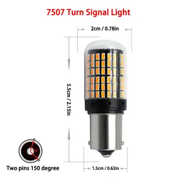 2 komada signala smjera sigurnosna svjetla obrnut svjetlo lampe BAU15S 7507 signala smjera svjetlo PY21W 5009 led žarulje za signala smjera svjetla