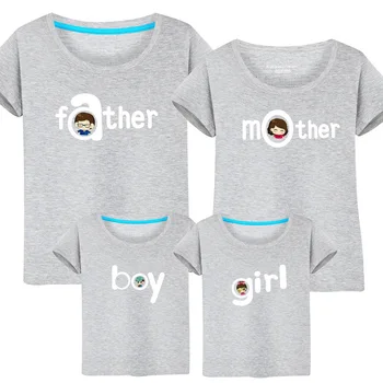 2018 Moda tata i sin odgovarajuće odjeće majka i kći odjeća pamučna t-shirt kratki rukav obitelj pogledajte obitelj odjeću