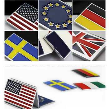 1pc 3D metal velika Britanija/SAD/Njemačka/Francuska/Italija/Švedska/EU zastava vozila strana stražnji prtljažnik amblem ikonu naljepnica-naljepnice za univerzalni auto
