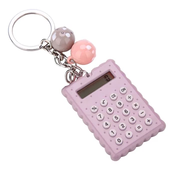 Mini Prijenosni Slatka Stil Kolačić Privjesak Kalkulator Candy Boja Džepni Kalkulator Pink