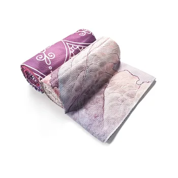 Unti-slip tiskano joga deka prijenosni sklopivi Пиляж putovanja fitness vježbe mat poklopac mikrovlakana yoga mat deka torba povez