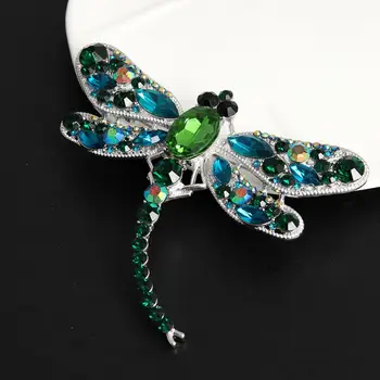 JUJIE moda višebojne Dragonfly broš za žene 2021 gorski kristal insekt ljubimac broš igle nakit veleprodaja/дропшиппинг