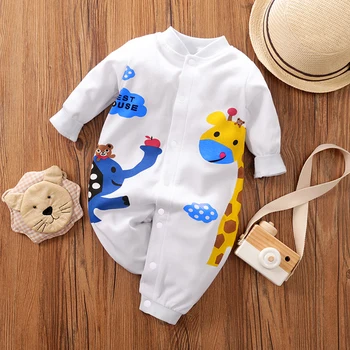 PatPat 2020 novi 0-1 godina dječak i djevojčica prekrasan žirafa ispis kombinezon One Pieces Baby Boy odijevanje