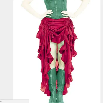 Ženska suknja steampunk Vintage gotička steznik suknja ukrašen plus size pirate srednjovjekovni kostim multi High Low ples odjeću