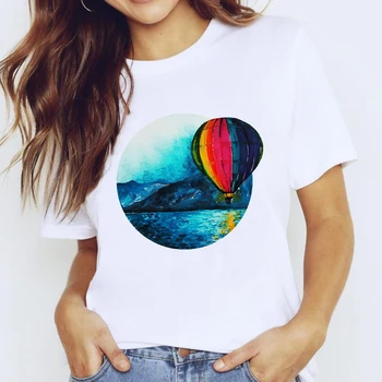 Majice top za žene 90-ih crtani Akvarel Gora 90-ih odjeća ispis Dama grafički t-shirt dame ženska t-shirt