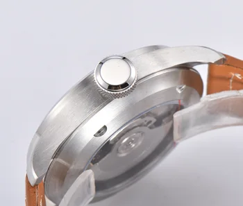 PARNIS 47 mm novo kućište od nehrđajućeg čelika blac brojčanik količinu unazad datum sjajni automatski satovi Kožni remen ST 2530 mehanički mens watch