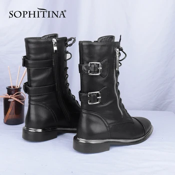 SOPHITINA Casual Woemn's Boots kvalitetne prirodne kože munja шнуровка čizme na niskim petama udobna ženska obuća za žene C779