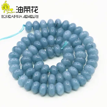 1 dio/lot prirodni dragulj plava халцедон Akvamarin Ангелит Strand perle kamen abakus oblik slobodne razuporne perle za DIY nakit