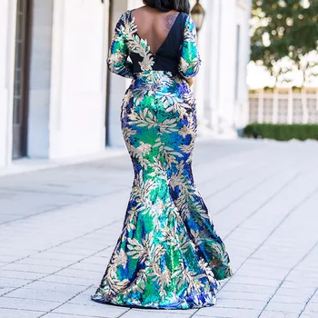 Naslon Sirena Šljokice Haljina U Vintage Sjajna Elegantan Plus Veličina Maturalne Haljine Afričkih Žena Vestidos Largos