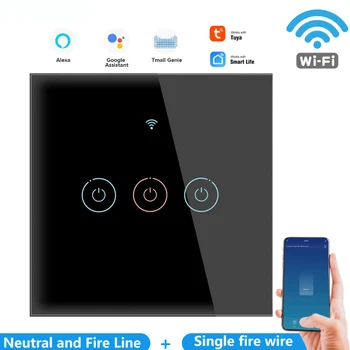 1/2/3 Gang TUYA WiFi Smart Touch Switch 110-250V Home Wall Button za Alexa i Google Home Assistant EU Standard