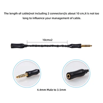 FDBRO novi 4,4 mm Ženski do 2,5 ili 3,5 mm uravnotežen audio adapter muški конверсионный kabel slušalice 4 jezgre uravnoteženog stereo audio kabel