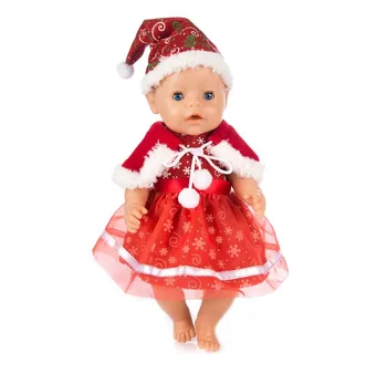 Božićni setovi lutkarski haljina je pogodan za 43 cm, Reborn lutke Bebe lutkarska odjeća i 17-inčni pribor za lutke