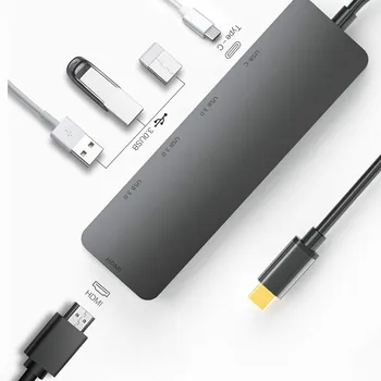 5 u 1 USB C hub, USB 3.1 Type-C adapter 4K HDMI, 100 W PD, 3 USB 3.0 5 Gbit / s za MacBook Air 2020, HP Spectre, Huawei P30 P30 Pro