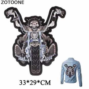 ZOTOONE Vintage Skull Man zakrpe za odjeću oblog naljepnice modni motocikli jahač željezo na вышитом patch odjeća DIY