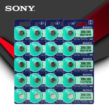 20шт Sony original 395 SR927SW 399 SR927W LR927 AG7 1.55 V Watch Battery SR927SW 395 Button Coin Cell made in Japan