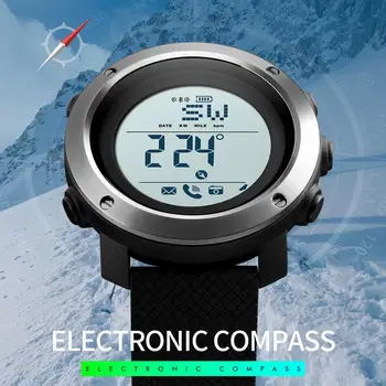SKMEI Sport Smart Watch muški sat vodootporan čelična prsten Bluetooth magnetska punjenje Elektronički kompas reloj inteligent 1511