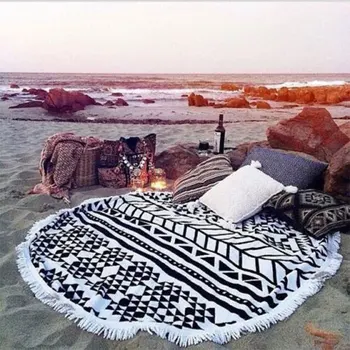 150 cm, poliester tiskanih cijele plaže deka s četkom krug odbojka na tepih Mandala zidna tapiserija yoga mat tapiserija Blanke
